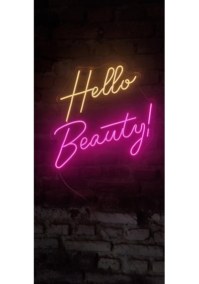 Hello Beauty Yazılı Neon Led Duvar Aydınlatması