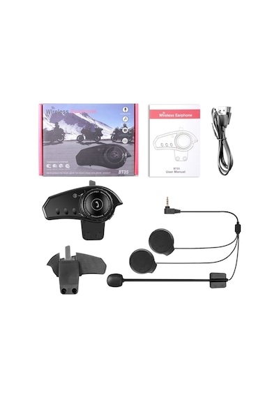 Motosiklet Kask Bluetooth Kulaklık Interkom Su Geçirmez Kablosuz Mikrofonlu Moto Intercomunicador