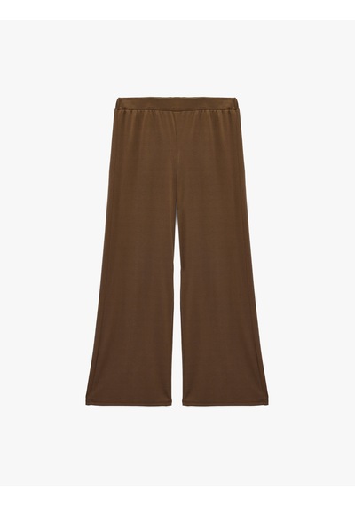 Koton Modal Karışımlı Rahat Kesim Beli Lastikli Pijama Altı Kahverengi 7wlk40104mk
