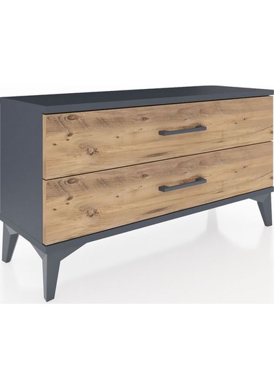 Arges Şifonyer 2 Çekmeceli 88x30x48 Antrasit-çam Antrasit