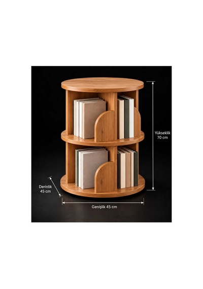 Kitaplık Raflı Komodin Yan Sehpa Çok Amaçlı Düzenleyici Modüler Kitaplık 70x45 Cm Kahverengi - 938874604 Kahverengi