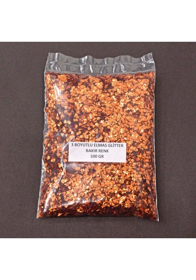 Glitter Epoksi Reçine Süsleme Pulu Üç Boyutlu Elmas Görünümlü Nail Art Makyaj Sim Bakır 100 Gr