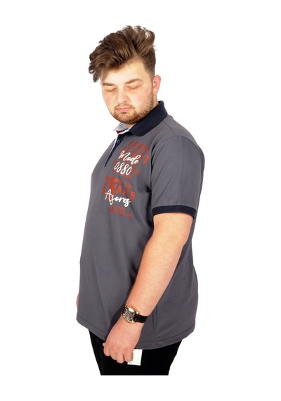 Mode Xl Büyük Beden T-Shirt Polo Maximum Height 21319 Füme 001