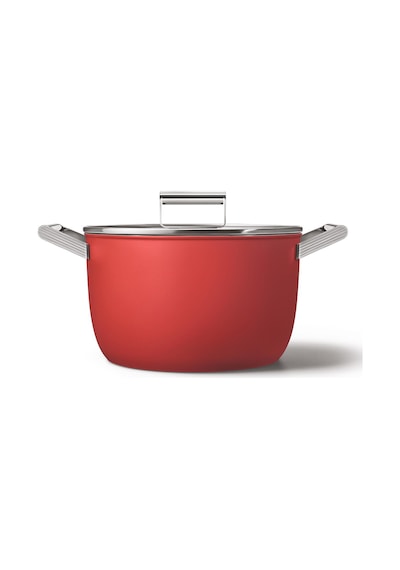 Smeg Cookware 50's Style Kırmızı Tencere Cam Kapaklı 26 CM 7.7 L