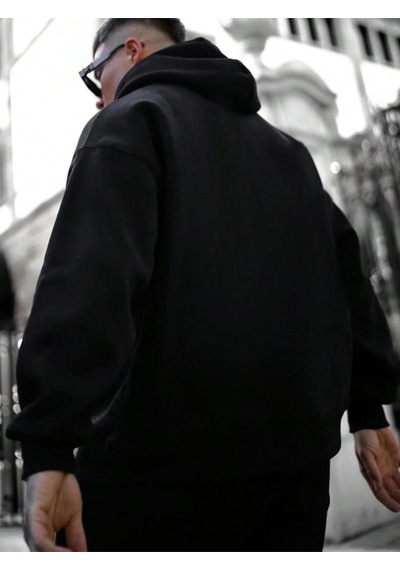 Altamira Erkek Believer Baskılı Oversize Kapşonlu Sweatshirt 001