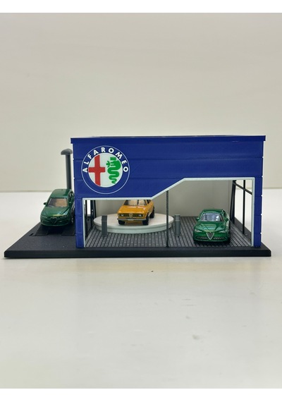 3d Baskı 1/64 Ölçekli Alfa Romeo Showroom Tasarımlı Diorama Araç Sergileme Garajı