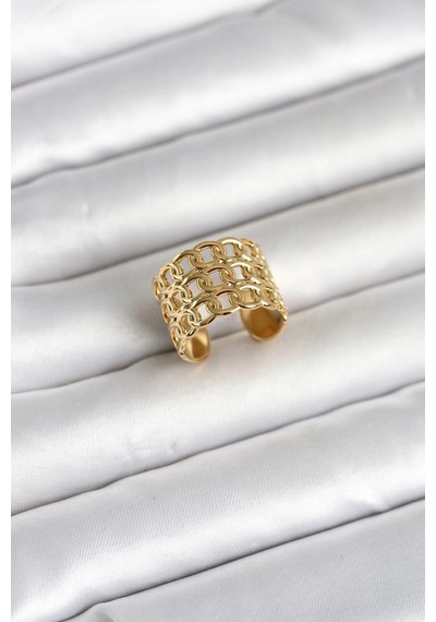 316l Çelik Gold Renk Zincir Model Kadın Yüzük 5886 Çok Renkli 14734812