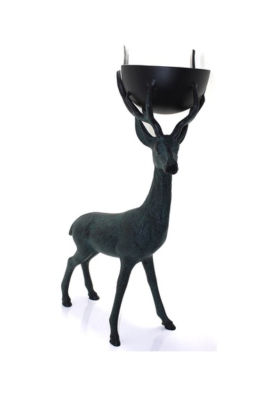 Metal Geyikli Kase 75 Cm Göz Alıcı Dekoratif Sunumluk Modern Tasarım