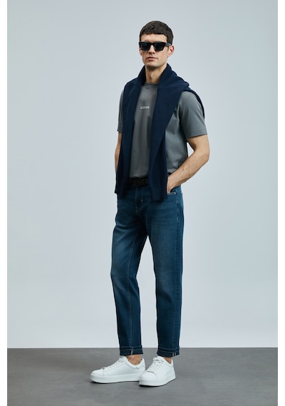 Lufian Eduard Smart Jean Erkek Pantolon Slim Fit Mavi Mavi 111200195100300 Mavi