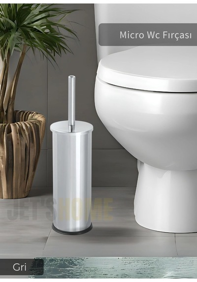 Jet's Home Paslanmaz Tuvalet Fırçası Mikro Wc Klozet Fırçası Krom Krom