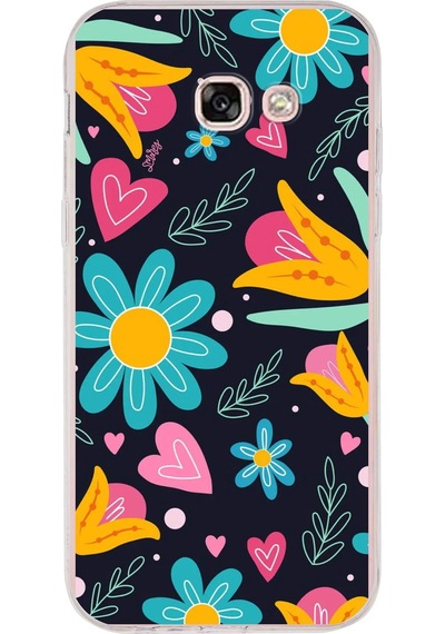 Samsung Galaxy A5 2017 İle Uyumlu 1mm Slim Fit Retro Colors 1 Baskılı Şeffaf Kılıf Şeffaf