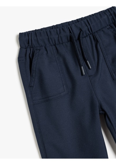 Koton Jogger Pantolon Beli Bağlamalı Cepli Lacivert 5smb40033tw Lacivert