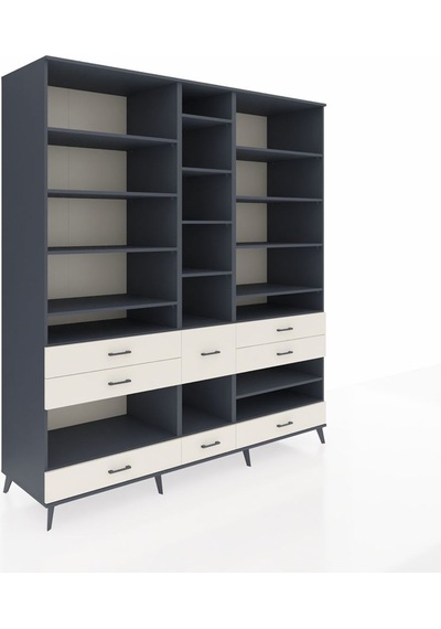 Kronos Dolap 19 Raflı 8 Çekmeceli 220x59x243 Antrasit-antrasit/aytaşı Antrasıt/aytası Kronos Dolap 19 Raflı 8 Çekmeceli 220x59x243 Antrasit-antrasit/aytaşı Antrasıt/aytası