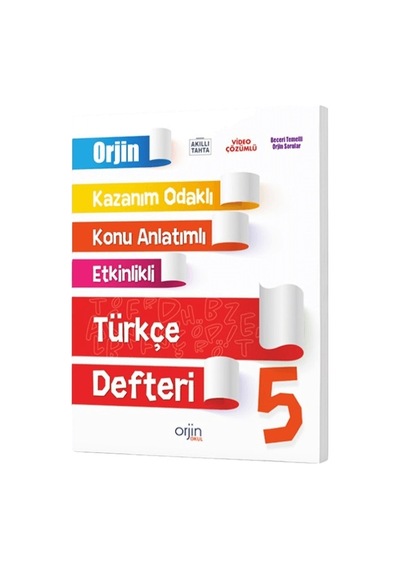 Orjin Okul 2024 5. Sınıf Türkçe Kazanım Odaklı Defteri