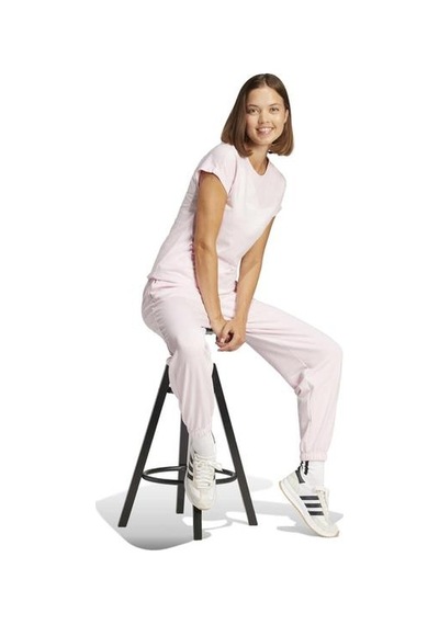 Adidas Essentials Linear Sj Kadın Pembe Bisiklet Yaka Tişört Pembe