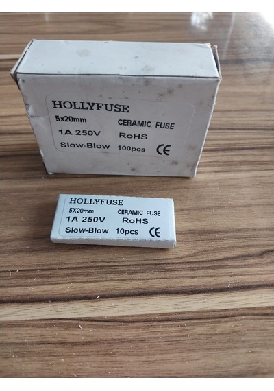 Hollyfuse 5x20mm 1A 250V Slow-Blow seramik sigorta