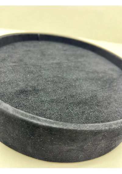 Süet Kumaş Siyah Renk 20x20 Cm Yuvarlak Batırmalı Bileklik Kelepçe Tablası Çok Renkli