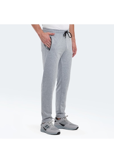 Slazenger OLI IN Erkek Fermuar Cepli Gri Eşofman Altı