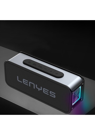 Lenyes S856 Rgb Işıklı Mikrofonlu Bluetooth Speaker Hoparlör V5.0 Siyah