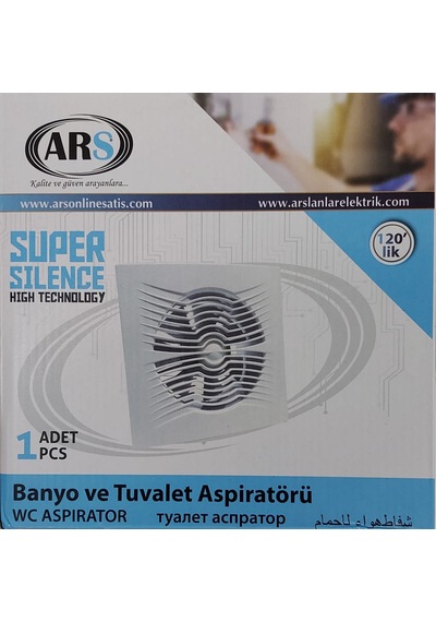 Ars Banyo Tuvalet Aspiratörü 120'lik Beyaz