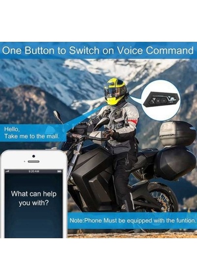 Treasures Shuai Yan 5.0 Bluetooth Motosiklet Kask Interkom Kulaklık 9482 - Moda Tasarım, Uzun Pil, Su Geçirmez