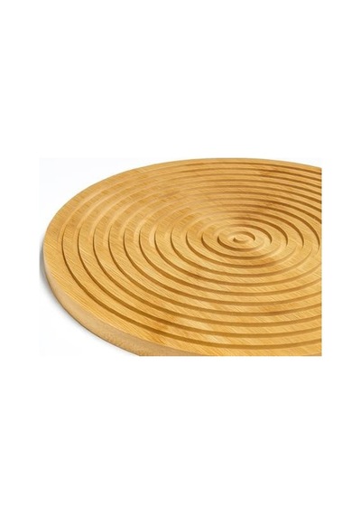 Bambu Oluklu Peynir Sunum Tahtası,28 Cm,lüx Bambu Sunum Tabağı,velor Home. Açık Gri
