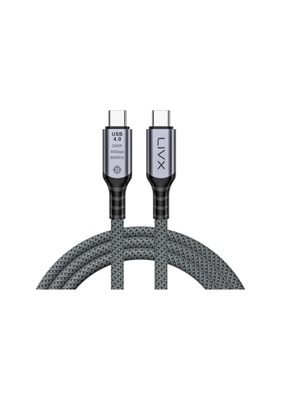 Fast Usb 4.0 40gbps, 240w, 8k60hz Usb4.0 Usb-c Kablosu 1 Metre Gri Klv-01 2