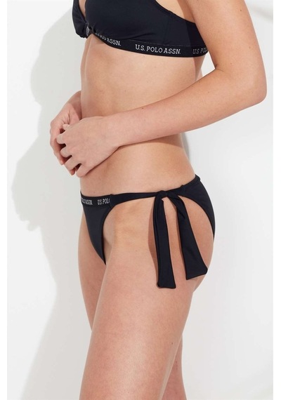 U.S. Polo Assn. Kadın Siyah Kalın İpli Bikini Alt 21509