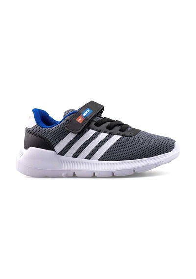 Çocuk Günlük Cırtlı Lastikli Fileli Sneaker Spor Ayakkabı Okul Ayakkabısı Füme