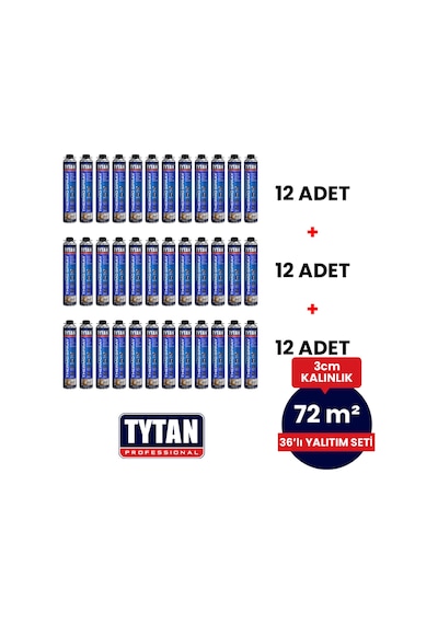 Poliüretan Isı Yalıtım Köpük Seti 36 Adetx870 Ml- 72 M2