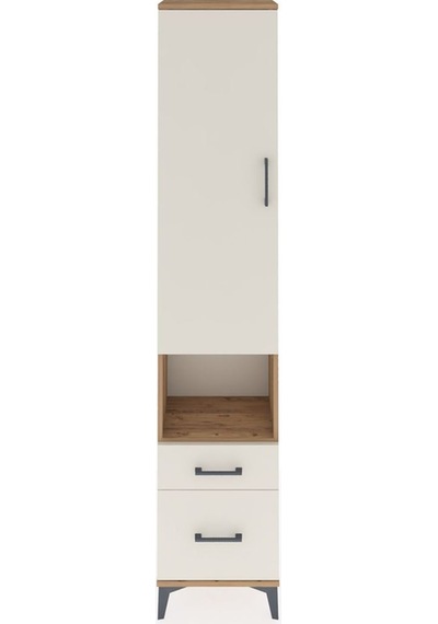 Arges Dolap 3 Raflı 2 Çekmeceli Tek Askılı 44x30x221 Çam-aytaşı Çam