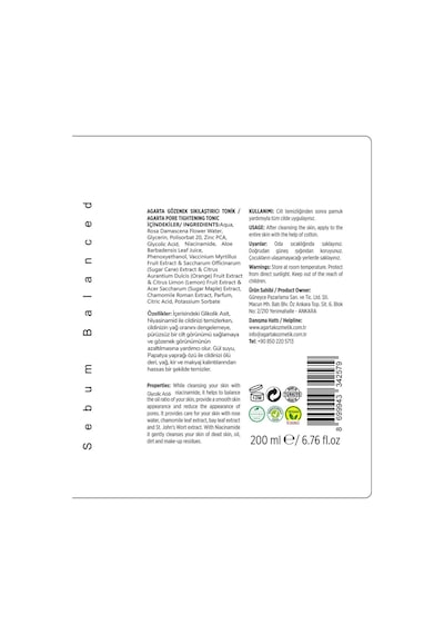 Agarta Gözenek Sıkılaştırıcı Tonik 200 ML