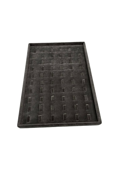 Yerli Üretim Süet Kumaş Siyah Renk 34/24 Cm Dikine Tırnaklı Çekmece İçi Yüzük Tablası Çok Renkli