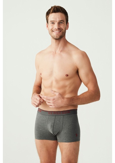 U.S. Polo Assn. Erkek Siyah - Antrasit - Lacivert 3 Lü Boxer 80097 Gri