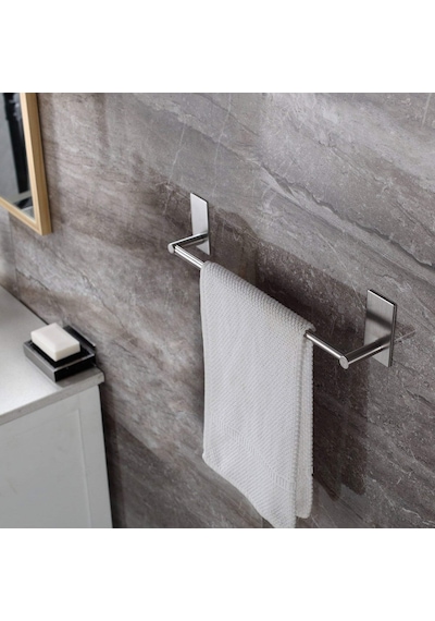 Paslanmaz Çelik 40cm Havluluk Askılık - İnox - Kendinden Yapışkanlı - Vida Yok Diğer