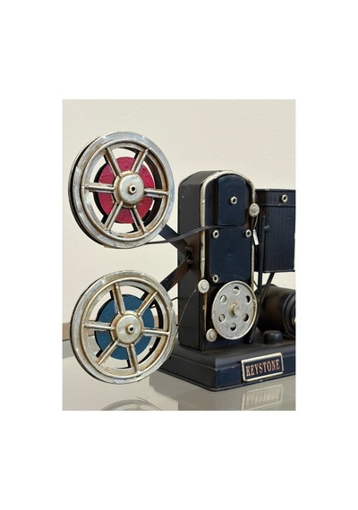 Nostaljik Metal Film Projektörü Biblosu El Yapımı Vintage Sinema Maketi