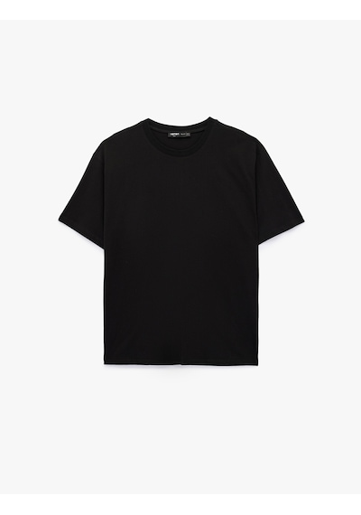 Koton Pamuklu Bisiklet Yaka Kısa Kollu Basic Oversize Tişört Siyah 6sam10511mk Koton Pamuklu Bisiklet Yaka Kısa Kollu Basic Oversize Tişört Siyah 6sam10511mk