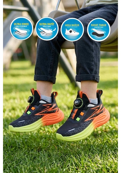 Marcokids Marco Kids 26y538 F Siyah-turuncu Erkek Çocuk Spor Ayakkabı Siyah - Turuncu