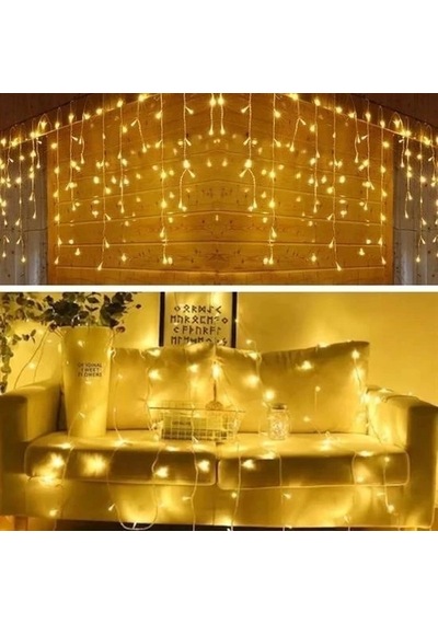 8 Fonksiyonlu 16 Saçaklı Perde Led 3 X 1 Günışığı Çok Renkli