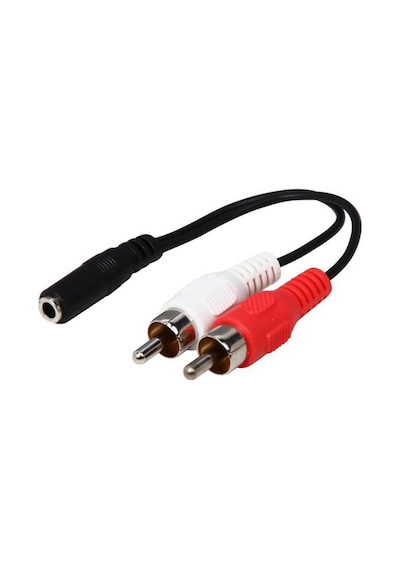 2 Rca Erkek -3 5Mm Stereo Dişi Ses Dönüştürücü