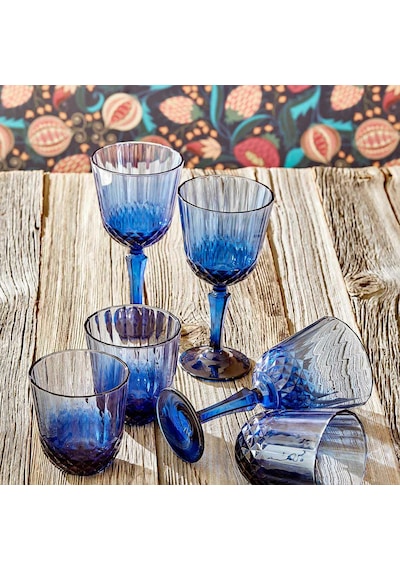 Bella Maison Colore Kesme Kadeh 6'lı Mavi 310 CC Mavi