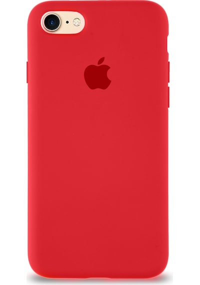 Apple Uyumlu iPhone SE 3 2022 Logolu Silikon Kılıf Altı Kapalı İçi Kadife Lansman Arka Kapak