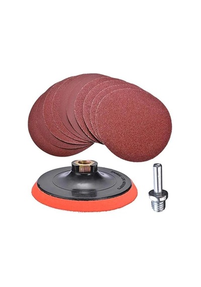 Cırt Zımpara Seti + Matkap Aparatı 115 Mm 20 Parça Avuç İçi Taşlama Spiral Set