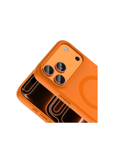 İphone 18 Pro Max Kılıf M-safe Şarj Özellikli Zore Aris Silikon Kapak - Turuncu