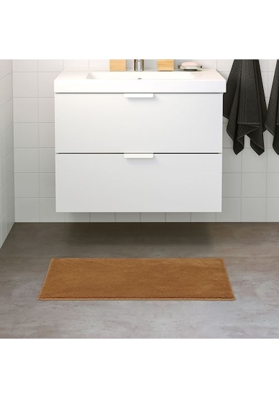 Banyo Paspası Taba Renk 50x80 cm MeridyenDukkan Pamuk-Kaymaz Taba Kahverengi