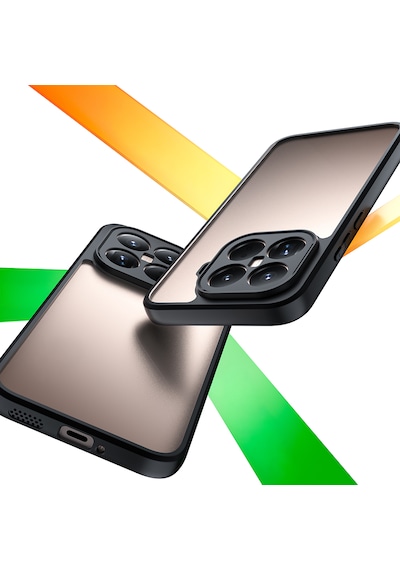 Xiaomi 15t Pro Kılıf Kamera Korumalı Şeffaf Arka Yüzey Pürüzsüz Tpu Silikon Roll Kapak Siyah