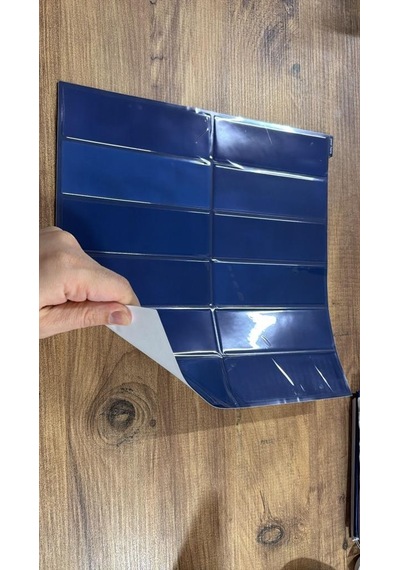 30cm 30cm Saks Mavi Epoksi 1 Adet 3d Yapışkanlı Duvar Paneli Kağıdı Sticker Mutfak Banyo Salon Ofis Mavi