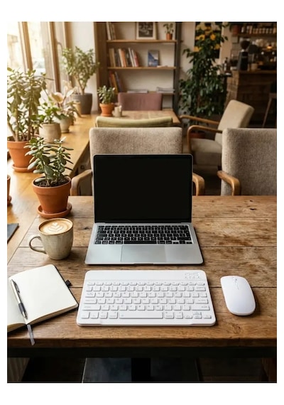 Kablosuz Bluetooth Klavye Ve Dongle Lı Mouse Seti Şarjlı Klavye Ve Fare Kombinasyonu Beyaz