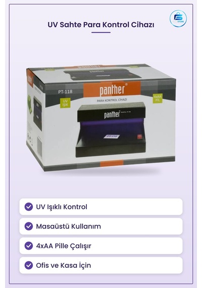 Banknot Kontrol Cihazı Uv Işıklı Banknot Dedektörü Masaüstü 4xaa