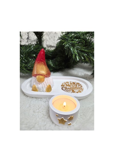 Noel Baba Biblo Ve Mumluklu Sunumluk Set-merry Chrislmas Sticker Yazı